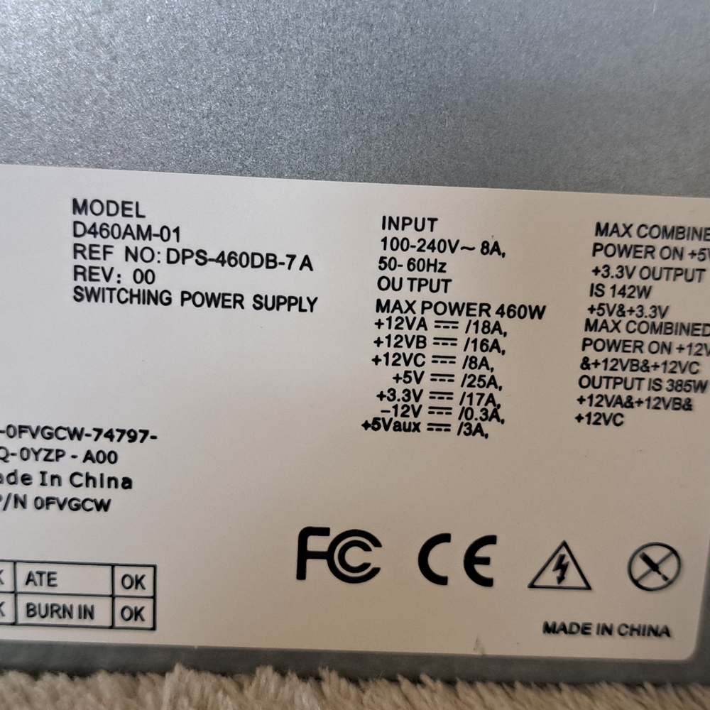 Computer Power Supply D460AM-01 - Picture 2 of 4